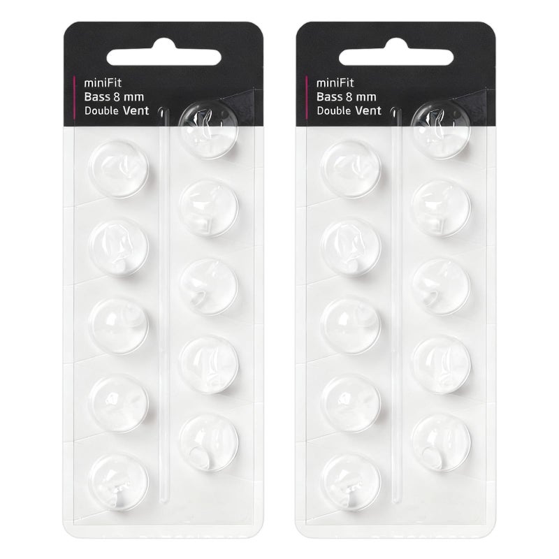 20 pcs Hearing Aid Domes for Oticon Replacements, 8mm Hearing Aid Domes Compatible with Oticon Minifit Double Vent Bass Domes